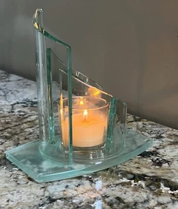 PARTYLITE Stratus votive holder contemporary modern thick glass - Picture 1 of 4