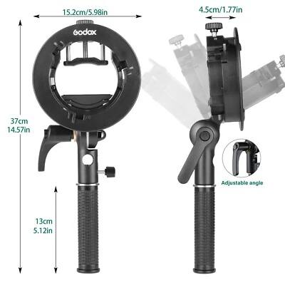 Godox S2 Speedlite Bracket S-Type Updated Version Bowen Mount Holder with Holder - Image 1 of 4