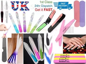 Professional Crystal Glass Stainless Steel Double Sided Nail Files Grit Acrylic - Picture 1 of 91