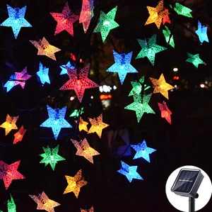 Outdoor Solar Star String Lights 30Ft 50LED Multicolor Star Twinkle - Picture 1 of 12