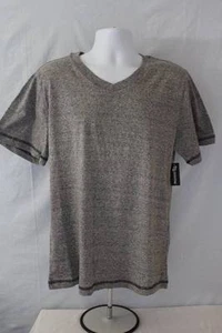 NEW Mens Top T Shirt Size Small Short Sleeve Gray V Neck Casual Clothes Tee - Picture 1 of 2