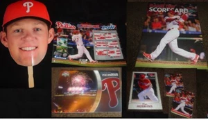 LOTE DE TARJETAS FOTOGRÁFICAS PHILLIES Rhys Hoskins Big Face/Fathead/Calendario/Tarjeta de puntuación/Sga  - Imagen 1 de 2