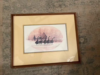 Impresión de pájaro numerada firmada por P. Buckley Moss 1985/1000 grande Foto 1 de 4