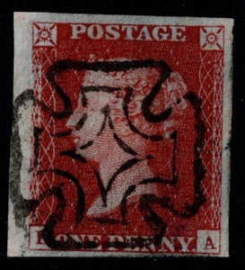 1841 1d Red Pl 45 HA 4m RARE Upright Crisp Late Use Dublin Maltese Cross Superb - Picture 1 of 1