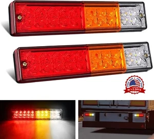 Luces De Stop Led Para Camiones 2Pcs Rojo Blanco-Ámbar Para Luz De Posición - Bild 1 von 8