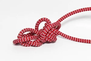 3m 3x1,5mm² Premium Design Textilkabel Rot/Weiß Gepunktet Top EU Qualität - Picture 1 of 2