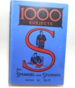 Libro antiguo raro 1000 asignaturas para altavoces y estudiantes Hy Pickering H/C 1925 - Imagen 1 de 3
