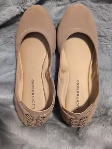 Lucky Brand Ballet flat shoes for women Sz 9 1/2 Braided Back Beige - Picture 1 of 5