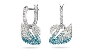 Swarovski 5512577 Orecchini a lobo Iconic Swan Multicolore Placcato Rodio - Foto 1 di 2