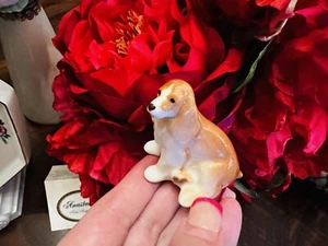 1 statuina vintage Lomonosov porcellana russa Tan Spaniel CANE LOMONOSOV LFZ nuova - Foto 1 di 12