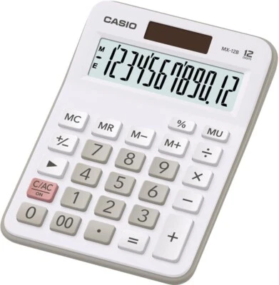 New Casio MX-12 Desk Calculator 12-digit Display  FREE ONE DAY POSTAGE ACROSS UK - Image 1 of 4