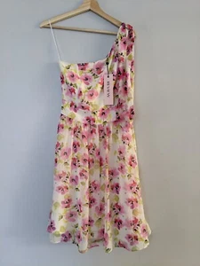 Review Sz 8 Floral One Shoulder Dress NEW W Tags - Picture 1 of 5