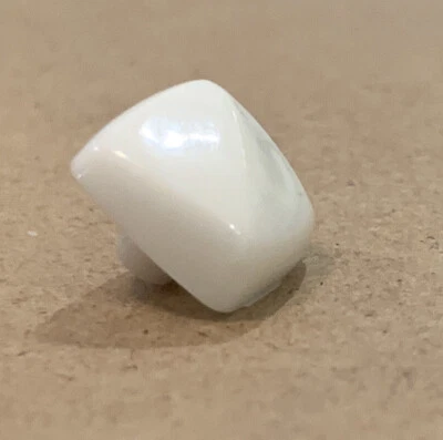 6 X 10mm White Square Raised Mid Line  Shank Buttons Vintage Shirt - Image 1 of 4