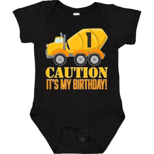 Inktastic 1st Birthday Construction Truck Cement Mixer Baby Bodysuit Birthdays 1 - Picture 1 of 17