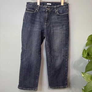Liz & Co Mid Rise Blue Capri Stretch Jeans. Women’s Size 8 - Picture 1 of 10