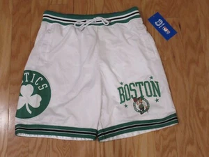Boston Celtics NBA Basketball Mens At The Knee Shorts White L - Picture 1 of 4