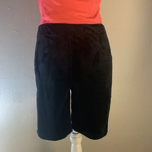 Juicy Couture Black Velour Shorts Pull On NEW Womens M Stretch Fit Mother’s Day - Picture 1 of 8