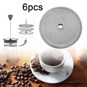 6Pcs Replacement Steel Filter Mesh 10cm French Press Cafetiere Coffee Tea Maker - Picture 1 of 8