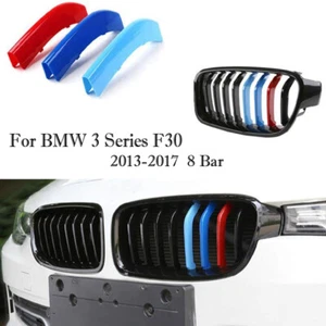 Cubierta de rejilla renal M-Power 8 barras ajuste de inserción clips para BMW F30 F31 2013-2018 - Imagen 1 de 9