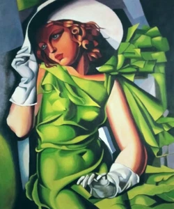 Pintura al óleo pintada a mano Lempicka-Tamara De Girl con guantes arte de pared decoración del hogar - Imagen 1 de 6