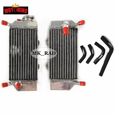 Radiator & Black Hose For Honda CRF250R 2004-2009 / CRF250X 2004-2017 Aluminum - Image 1 of 4