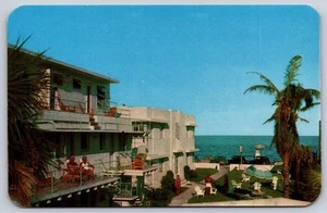 Cartolina cromata Ocean Mist Apartments camere d'albergo Fort Lauderdale Florida - Foto 1 di 3