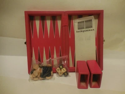 传统桃花心木双陆棋套装 - 黑色白色跳棋 — 第 1/3 张图片