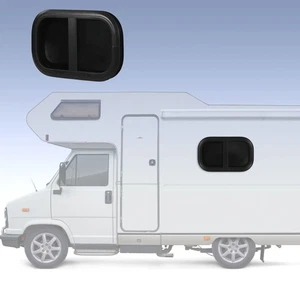 ༝RV Window With Insect Net Horizontal Rounded Corner Aluminum Alloy Push Pull - Picture 1 of 12