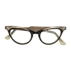 1950s/60s Vintage Fancy Bronze Colour and Plastic Glasses CAT EYE FRAMES - Picture 1 of 21