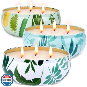 Citronella Kerzen Outdoor, 3-Docht große Citronella Kerzen für Terrasse, 3er Pack - Bild 1 von 5