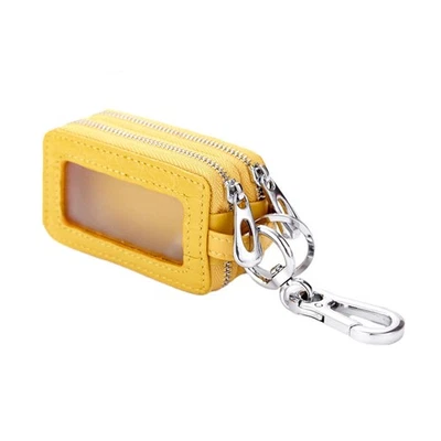 Key Wallet Genuine-Leather Car Key Holder Case Keychain Bag Double Zipper Pouch - Image 1 of 4