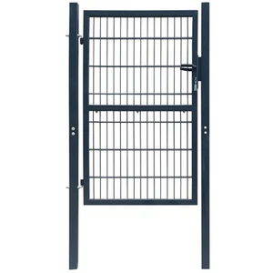 Poort Dubbelstaafmat Enkel 106x230 cm Groen Tuinpoort Poorten Hekpoort vidaXL - Afbeelding 1 van 34