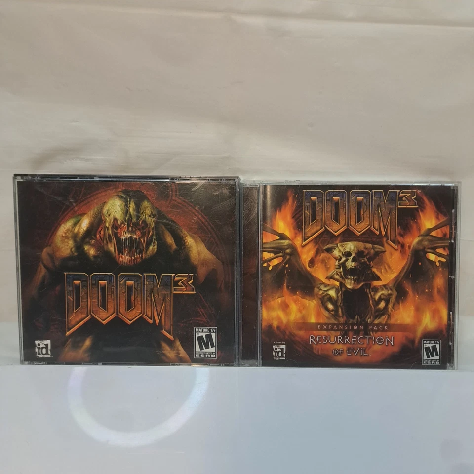 Doom 3 +Expansion Pack Resurrection of Evil PC Computer Complete Fantasy Shooter - Image 1 of 4