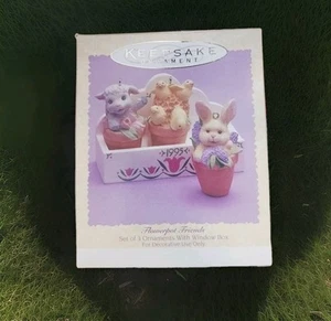 Hallmark Keepsake Ornaments 1995 Easter Collection "Flowerpot Friends" 4pc Set - Picture 1 of 4