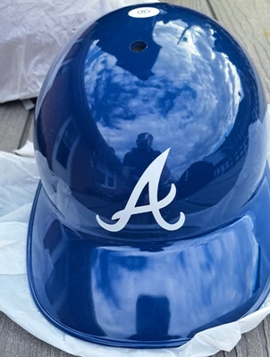 ATLANTA BRAVES ROYAL BLUE THROWBACK RAWLINGS BATTING HELMET - Image 1 of 3
