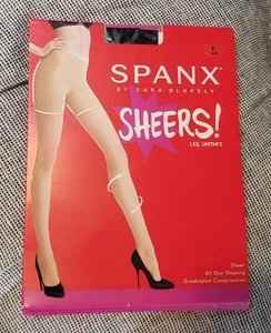 NIP Ladies SPANX Sheers Leg Support Shaping Tights Black, sz F - Picture 1 of 2