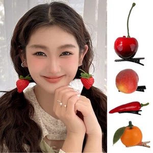 Cartoon Resin Hairpin Simulation Fruit Hair Clip Strawberry Hair Accessories - Picture 1 of 25
