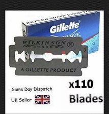100 Wilkinson Sword Double Edge Safety Shaving Razor Blades STAINLESS + 10 Free