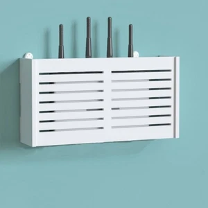 Wifi Router Storage Box Wall Wireless Panel Shelf Plug Bracket Cable Organize - Picture 1 of 8