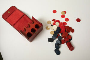 Assortment of Small Bakelite Chips (R2R) Game Poker Cards (JSF6) Red Blue White