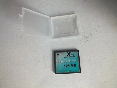 Xtra 128 MB Compact Flash Card 128MB  CF Speicher Karte Green Storage mit Hülle - Image 1 of 4