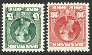 Denmark 1905-06 Christian IX #70-71 Set INVERTED WMK Variety F/VF-H CV $18.00 - Foto 1 di 2
