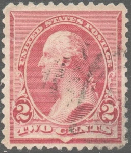 Scott 220, the 1890 2¢ Small Banknote Issue - Used with Very Fine Centering - Picture 1 of 1