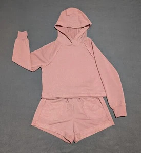 Girls 2 Piece Set Hoodie & Shorts Medium 10 Comfy - Picture 1 of 8