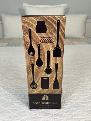 Woodenhouse 8 Piece Wooden Cooking Set Spatulas Spoons Non-Scratch Handcrafted - Image 1 of 4