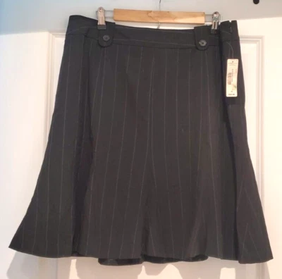 Worthington A-Line Short Skirt Size 16 Black White Stripes Lined Womens New - Изображение 1 из 4