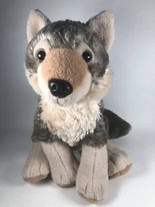 Wild Republic Plush Timber Wolf Grey Beige Husky Dog 12” Stuffed Animal Toy  - Picture 1 of 11