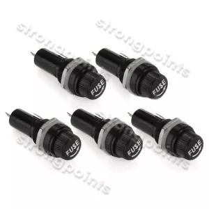 5PCS Set Safety Panel Mount Fuse Holder 5x20mm 10A 250V AC 15A 125V AC M NEW - Picture 1 of 5