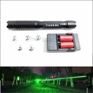 Adjustable Focus THOR 520nm Green Laser Pointers Visible Beam Charger Batteries - Picture 1 of 6