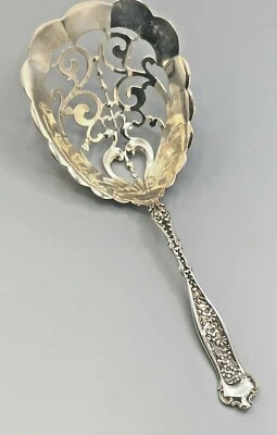 Dresden от Whiting div. Совок Gorham из чистого серебра с проколотым трещоткой 8,75 дюйма - Изображение 1 из 4